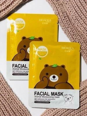 Маска-серветка для обличчя із зеленим чаєм Bioaqua Animal Mask Bear